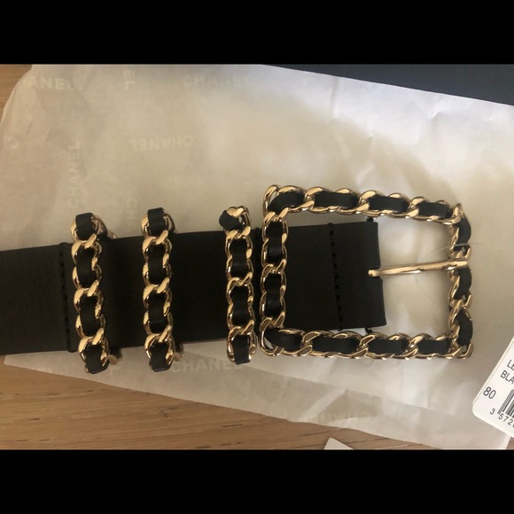 Chanel belt black chain new Sz 80/32 CC - Picture 2 of 8